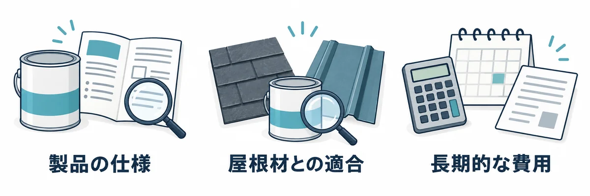 屋根塗料を選ぶときに確認する製品の仕様・屋根材との適合・長期的な費用