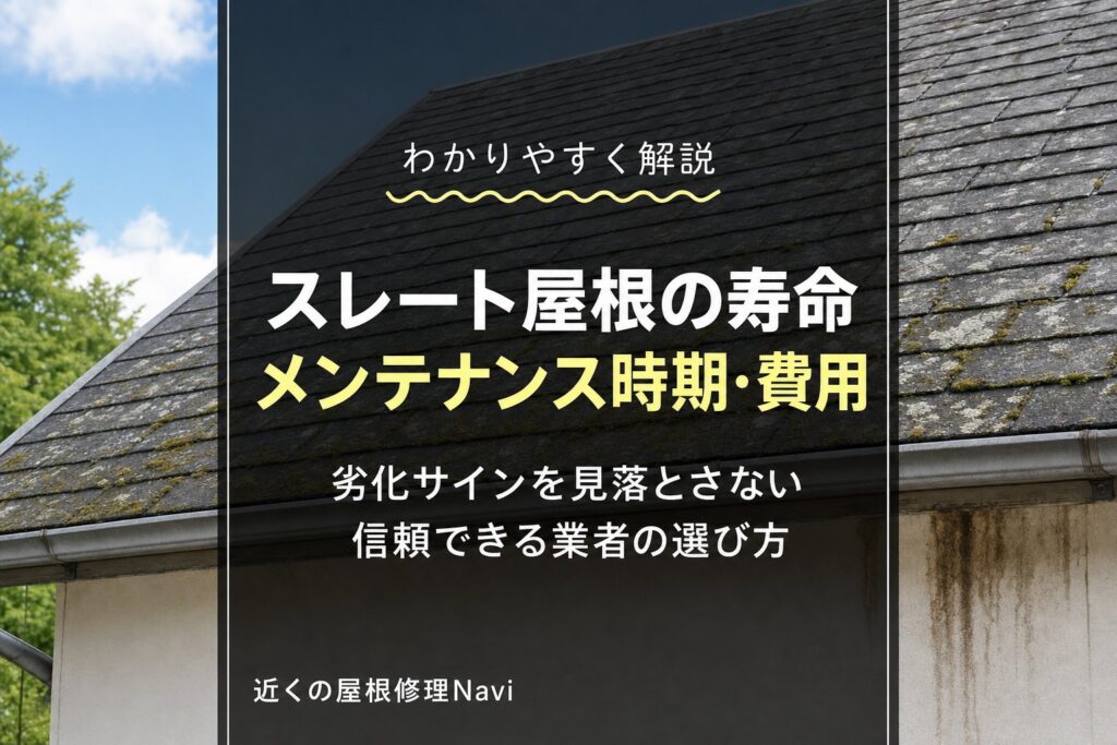 スレート屋根の寿命とメンテナンス時期はいつ?劣化サイン・費用相場・業者選びを徹底解説