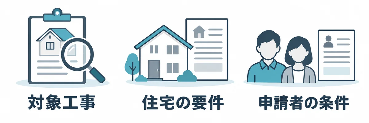 屋根工事の補助制度で確認する対象工事、住宅の要件、申請者の条件