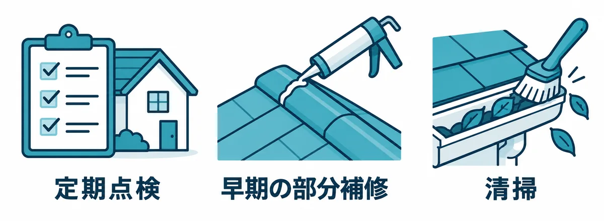 耐用年数を延ばすための定期点検・早期の部分補修・清掃