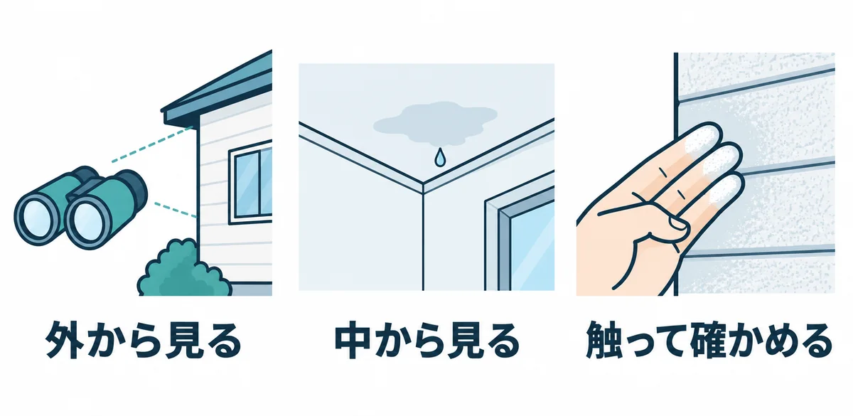 軒ゼロ住宅の劣化サインを外から・中から・触って確かめる3つの視点