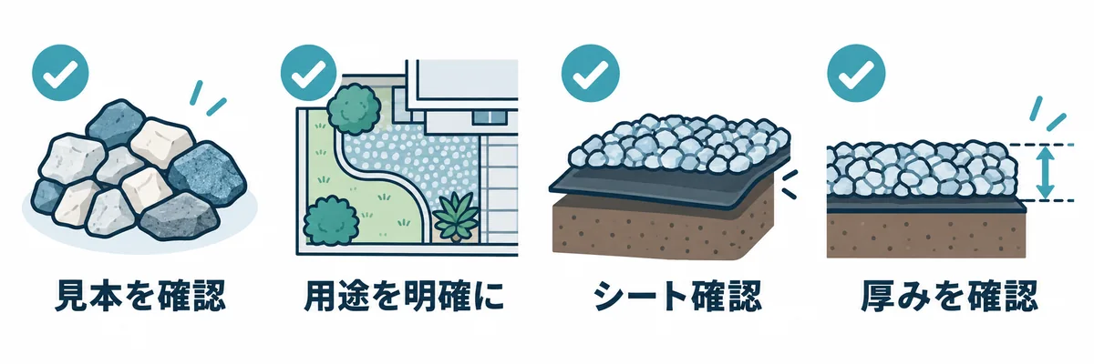 瓦チップで後悔しないために契約前に確認する項目を示す図